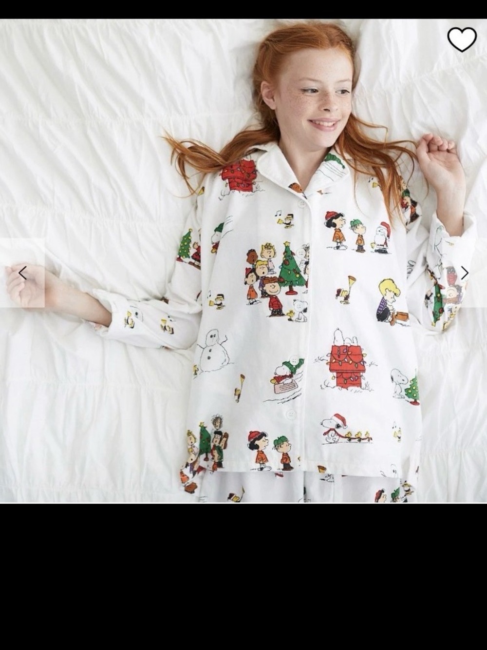 Pottery Barn Teen Peanuts Flannel Snoopy Christmas Large Button Pajamas